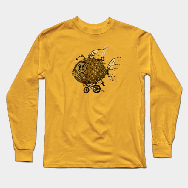 Golden Fish Long Sleeve T-Shirt by mangulica